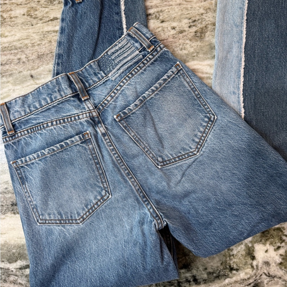 REVICE Denim Women's Straight Leg Patchwork Jeans Size 24 - Picture 8 of 10